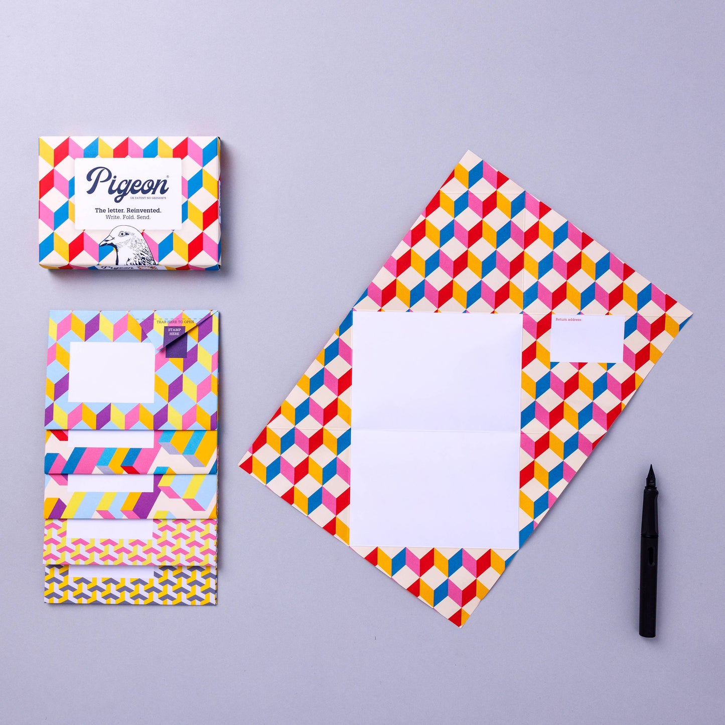 Urban Pigeon, Colorful Folding Letter Pack, Pack of 6
