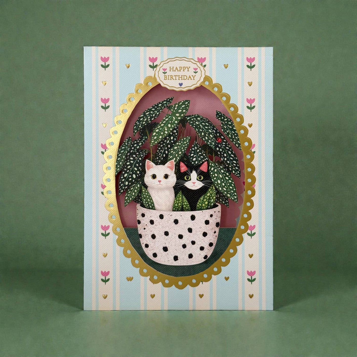 Potted Kitten Birthday card