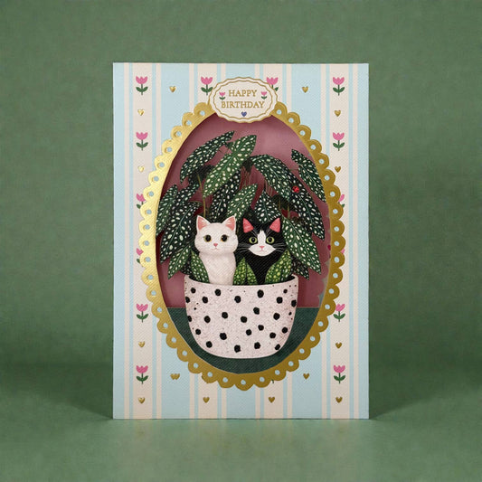 Potted Kitten Birthday card