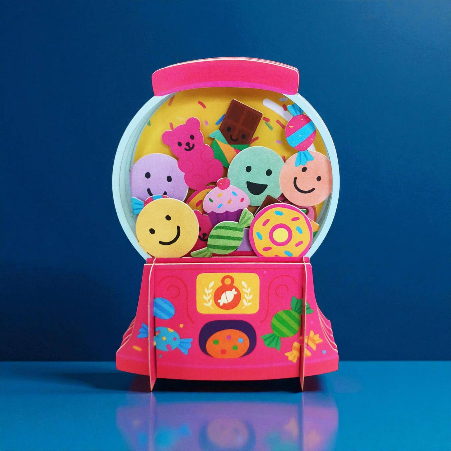 Children's 3-D Pop Up Card Gum Ball Machine
