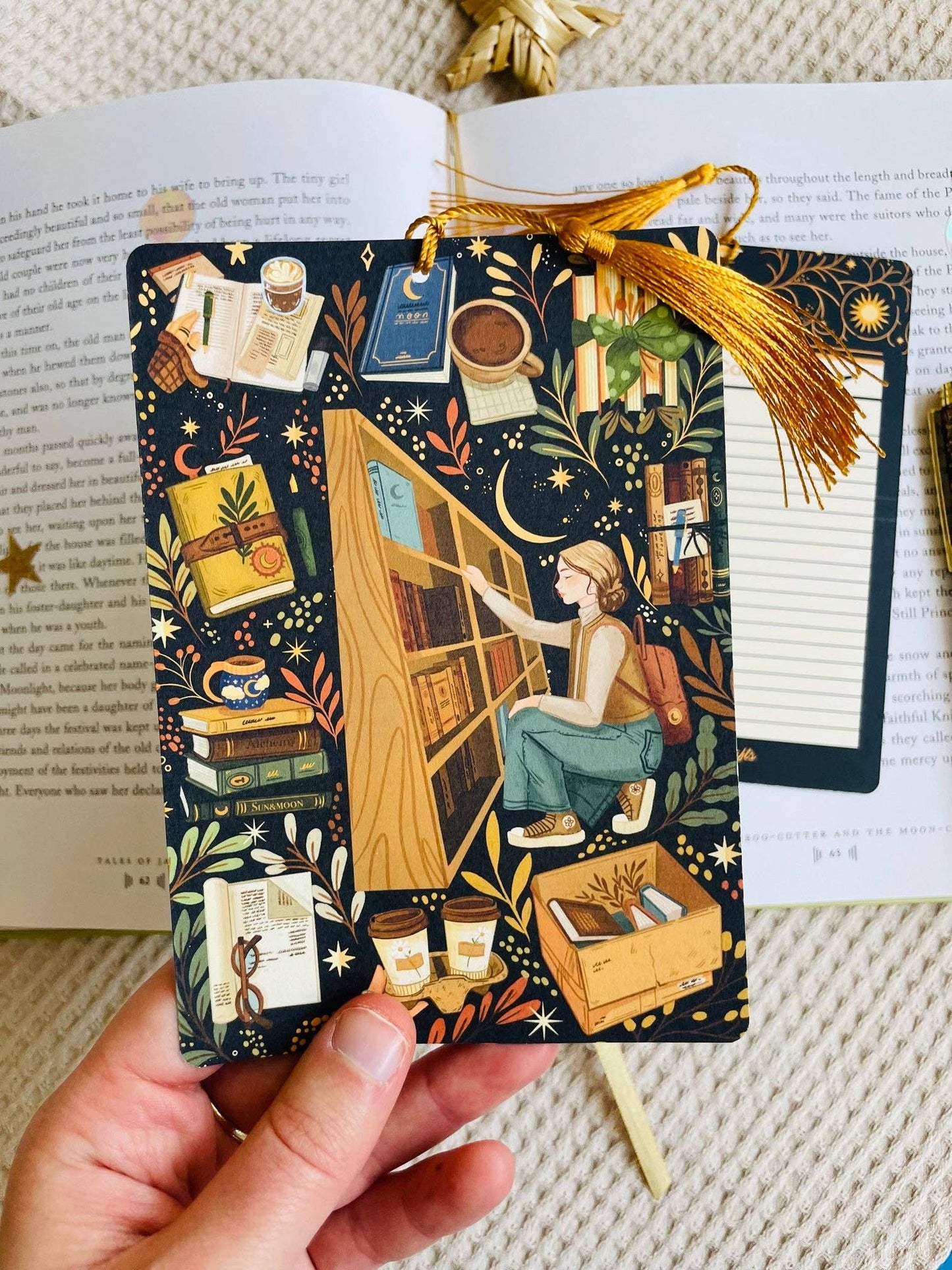 Book Shop Reading Bookmark Library Card: Yes with the tassel