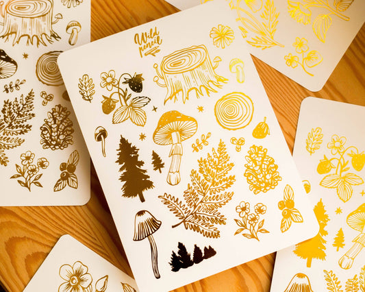 Foil Sticker Sheet — Golden forest