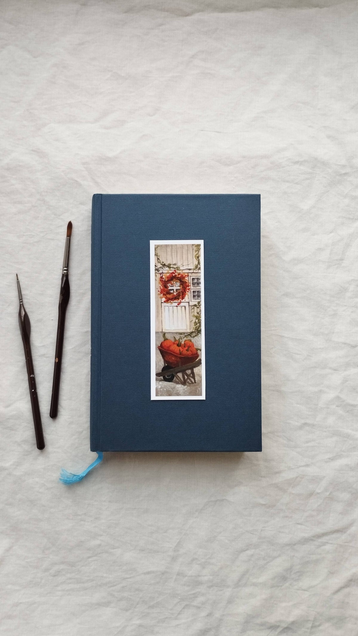 Pumpkins & Fall Wreath Bookmark