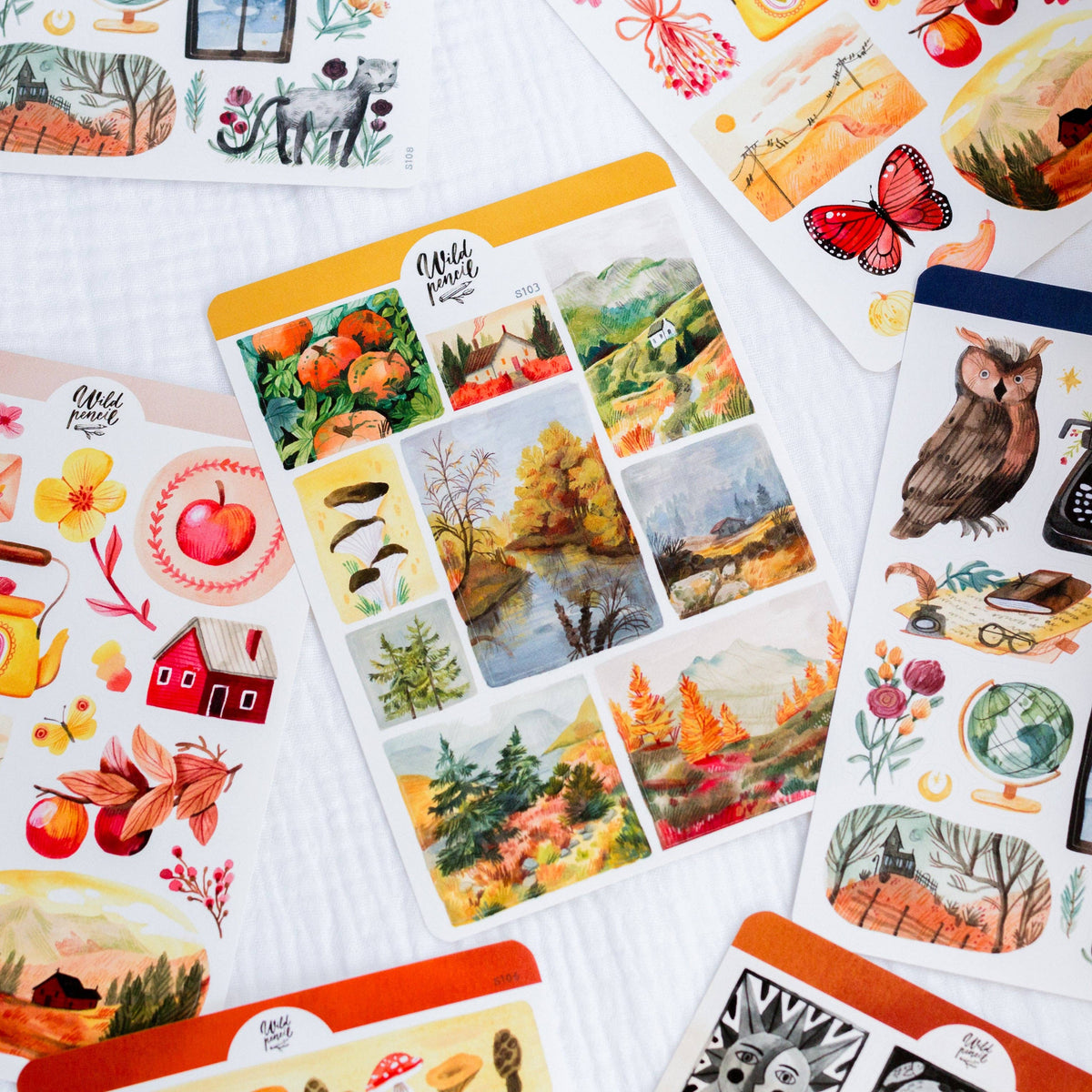 Sticker Sheet — Fall Landscapes
