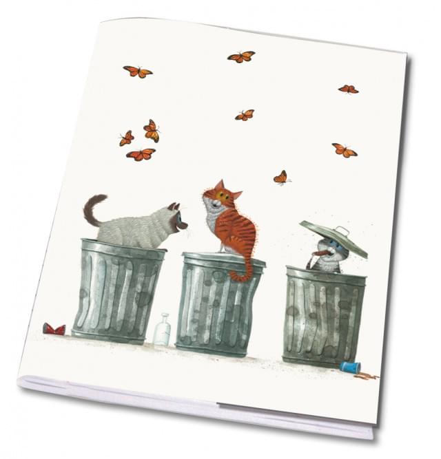 Leo Timmers Cats in Trashcans notebook