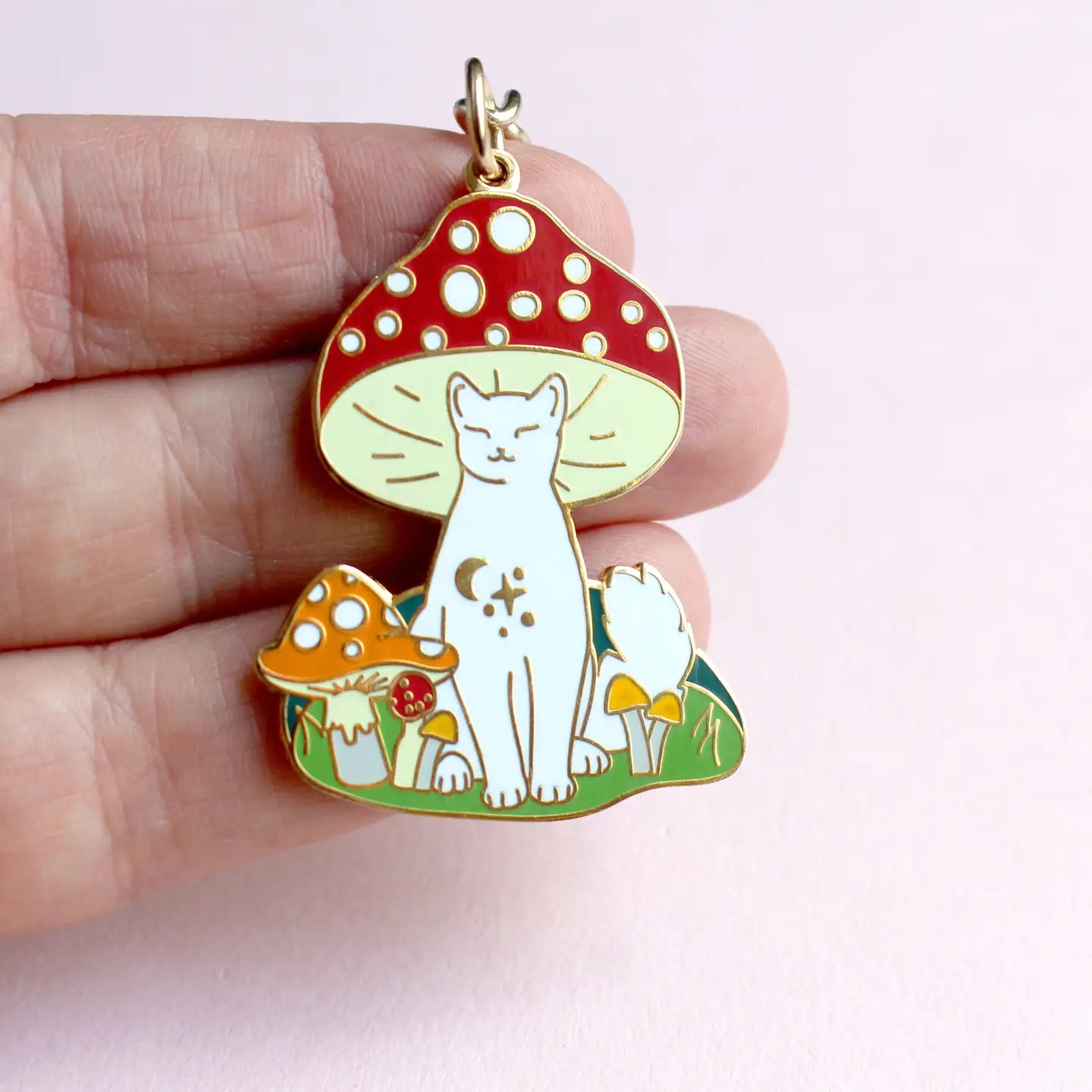 Mushroom Cat Keychain