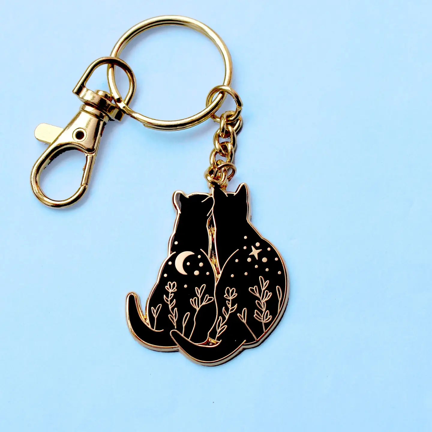 Stargazing Cats Key Chain