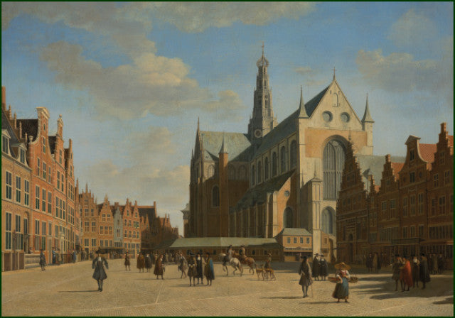 Postcard Painting of St. Bavo's Church