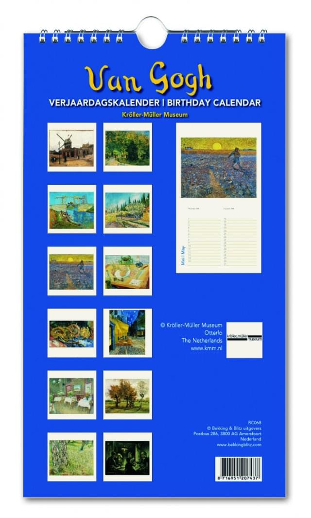 Birthday calendar: Van Gogh